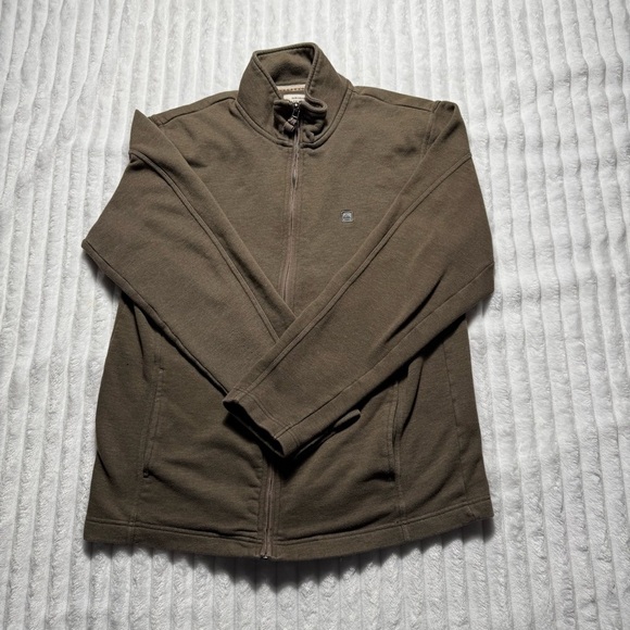 Men's Quik Silver Waterman Collection Brown Full-Zip Sweater - Picture 1 of 11